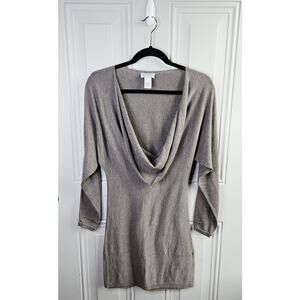 Soft Surroundings Long Line Tunic Cowl Neck Sweater Wool Blend Size XS Lagenlook